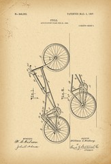 1907 Patent Velocipede Bicycle history  invention