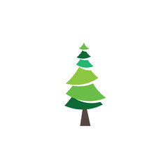 Green tree vector icon. Flat design