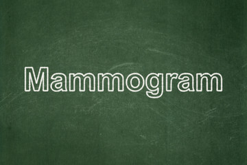 Obraz premium Medicine concept: text Mammogram on Green chalkboard background