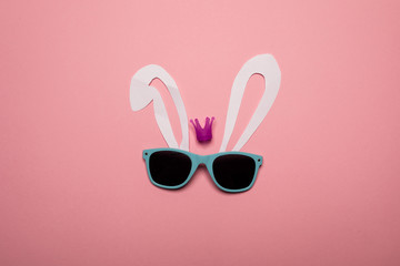 Abstract rabbit on the pink background.