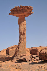 Chad Southern Sahara desert Ennedi massif needles and sandstone mushrooms of Sicandre
