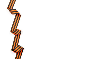 Concept background of May 9 russian holiday Victory Day. St. George's ribbon isolated on white background