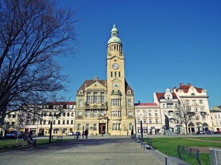 Sunset over the Main Square of Prostejov City