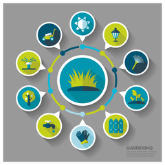 Garden Farm icons and agriculture infographics