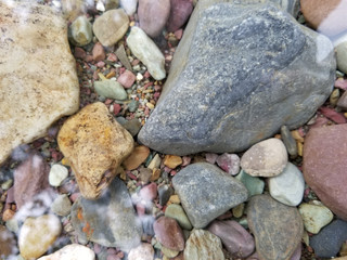 Colorful rocks in water