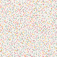 Abstract small triangle seamless pattern on light yellow background, pastel colors triangle pieces and circles