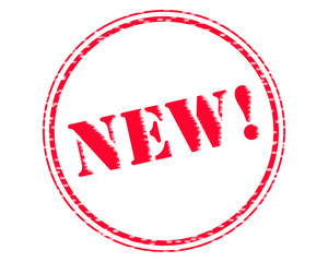 NEW! RED Stamp Text on Circle white backgroud