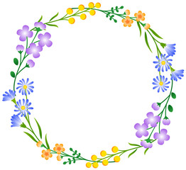 花のフレーム　丸