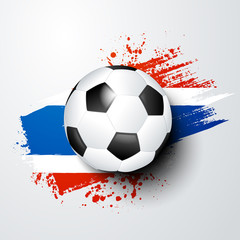 vector illustration football world championship with ball and thailand flag colors.