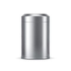 Metallic Tin Can Mockup packaging on white, 3d rendering