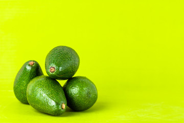 Isolated avocados, fresh green superfood, organic food creative concept