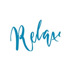 Relax lettering isolated. Inscription reminder on summer vacations, travel, rest. Vector illustration