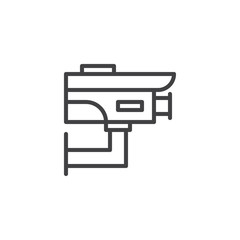 cctv camera outline icon. linear style sign for mobile concept and web design. Security surveillance camera line vector icon. Symbol, logo illustration. Pixel perfect vector graphics