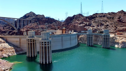 Hoover Dam and penstock towers