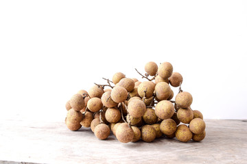Fresh longan on white background