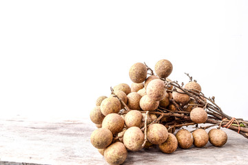 Fresh longan on white background