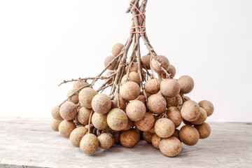 Fresh longan on white background