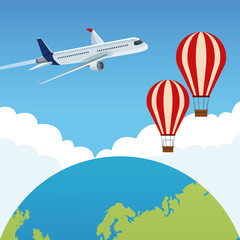 Travel around the world concept vector illustration graphic design