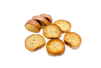 Sweet croutons on a white background