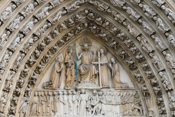 Architectural details of Cathedral Notre Dame de Paris