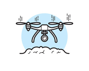 Flying drone vector illustration