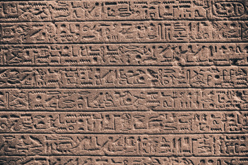 egypt hieroglyphs carved on the stone