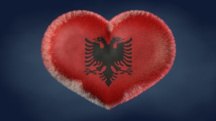 Cuore bandiera dell'Albania.