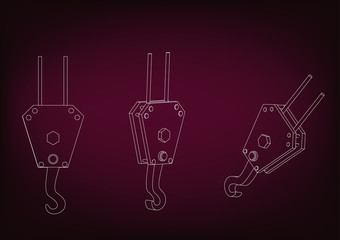 3d model of a crane hook