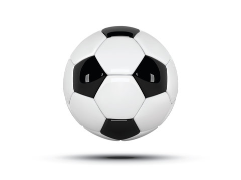 Realistic soccer ball or football ball on white background. 3d Style vector Ball isolated on white background