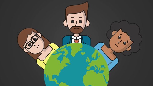 People around the world cartoons High definition colorful animation scenes