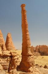 Landscape of the desert region of the Sahara in Ennedi surroundings in north Chad
 - obrazy, fototapety, plakaty