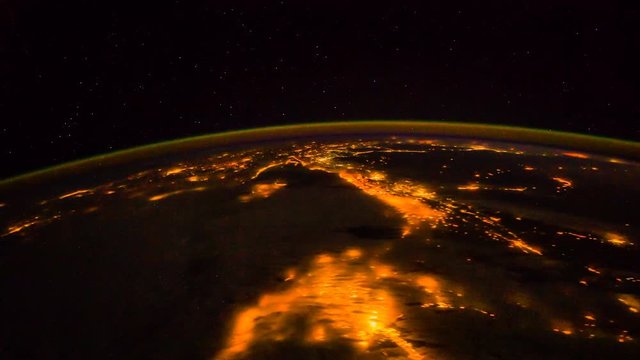 Earth view from ISS space. Elements of this image are furnished by NASA.