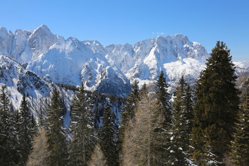 mountains called Carnic Alps in Northern Italy with snow