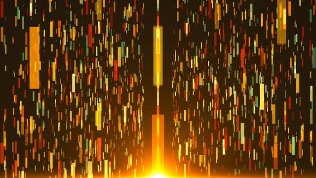Digital backlines in black space - modern abstraction, computer generated background, 3D rendering