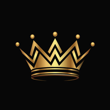 Golden crown Logo abstract design vector.