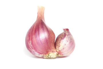 Obraz premium Red onion on white background