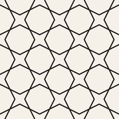 Naklejka premium Vector seamless geometric pattern. Simple abstract lines lattice. Repeating elements stylish background