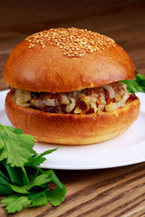the homemade hamburger