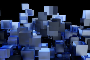 Abstact modern background with cubes. 3d rendering.
