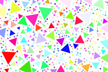 Abstract colored triangle shape pattern. White, details, digital & concept.