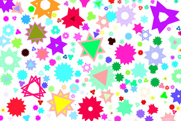 Abstract colored star shape pattern. Concept, wallpaper, web & effect.