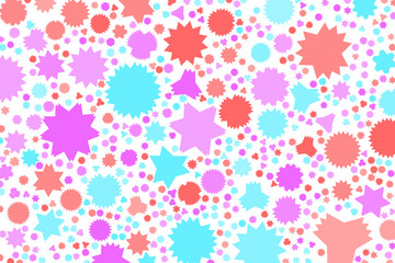 Abstract colored star shape pattern. Illustration, digital, messy & design.