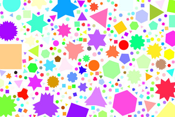 Abstract colored mixed shape pattern. Circles, cover, sphere & geometric.