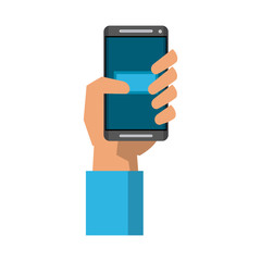 Hand with smartphone vector illustration graphic design