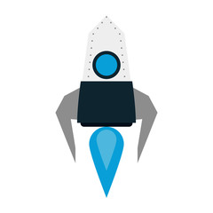 Spaceship rocket taking off vector illustration graphic design