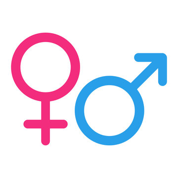 Female and male gender signs. Vector icon.
