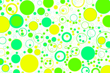 Abstract colored circles, bubbles, sphere or ellipses shape pattern. Repeat, surface, digital & messy.