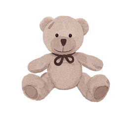 Cute smiling teddy bear with patch
