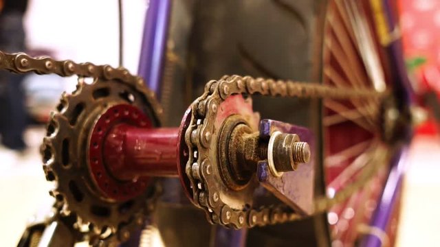 Converted creative bike chain with chainring drive