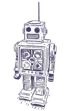 robot3  Robot illustration Robot sketch Robots drawing